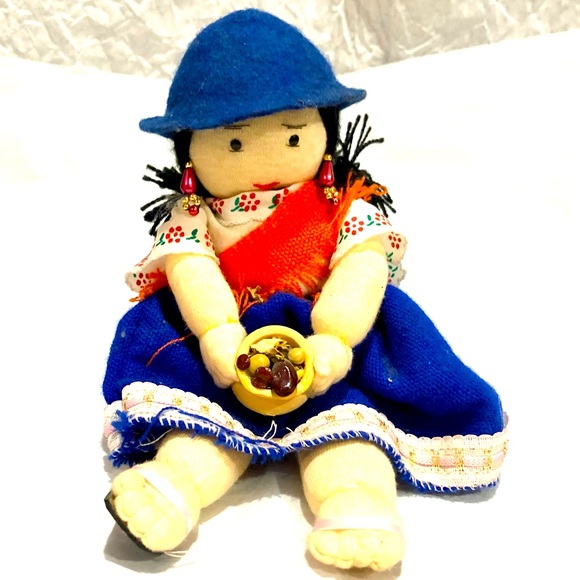 DOLL handmade Woven Wool made in south america souvenir native doll 6” NWOT - Picture 2 of 8